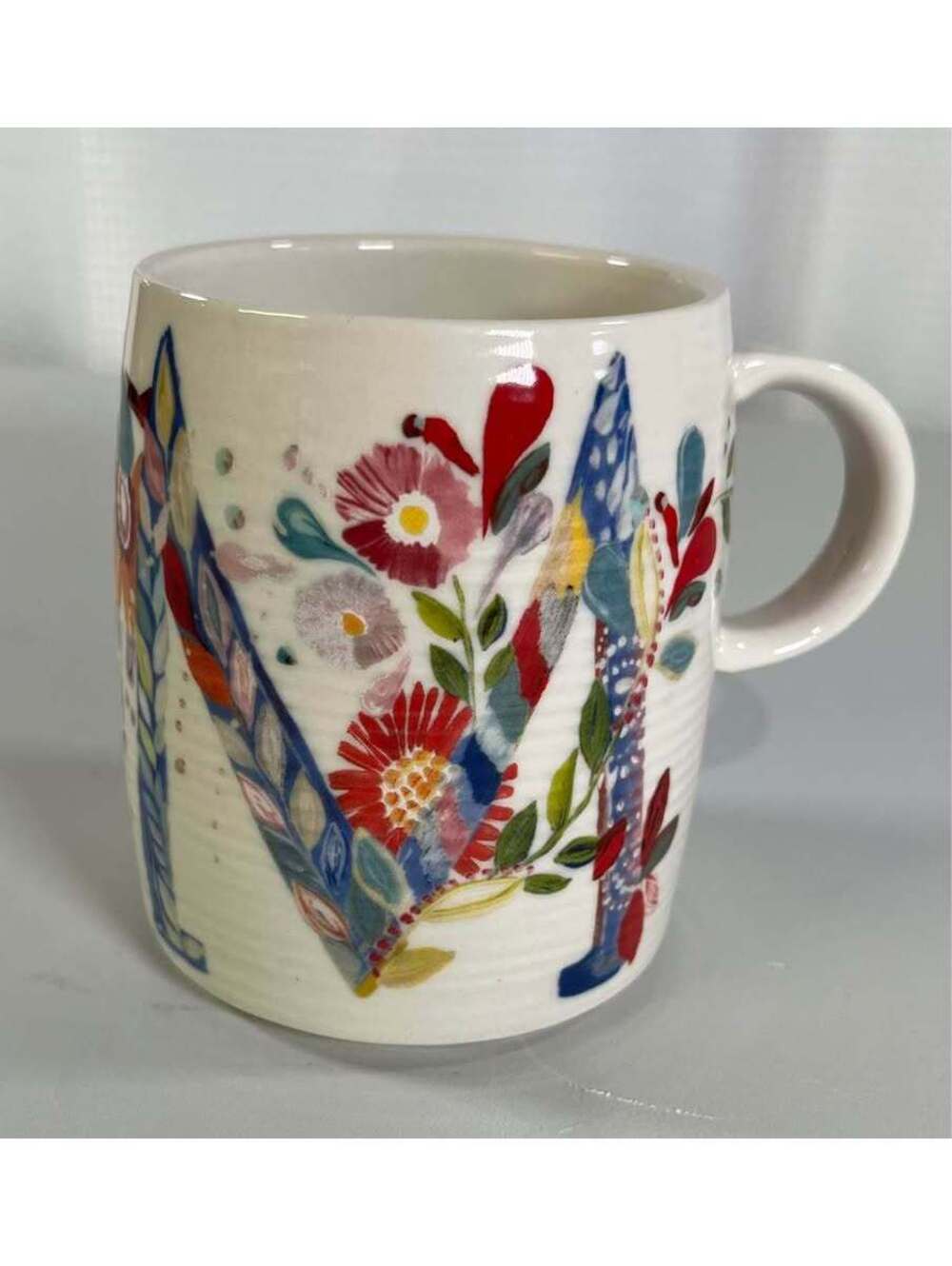 Anthropologie Starla M. Halfmann Monogram Mug Letter M